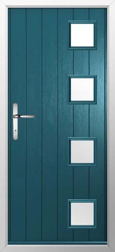 Milano Glazed Solidor Composite Door in Peacock Blue