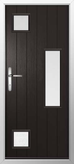 Messina Glazed Solidor Composite Door in Black Brown