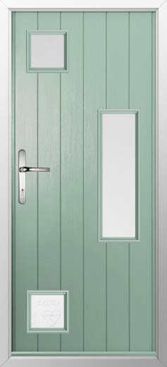 Messina Glazed Solidor Composite Door in Chartwell Green