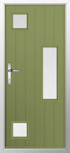 Messina Glazed Solidor Composite Door in Forest Green