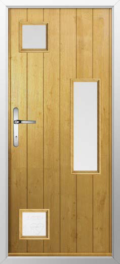 Messina Glazed Solidor Composite Door in Irish Oak