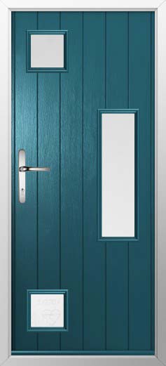 Messina Glazed Solidor Composite Door in Peacock Blue