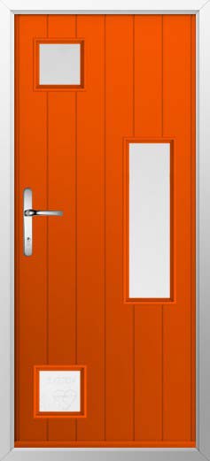 Messina Glazed Solidor Composite Door in Tangerine