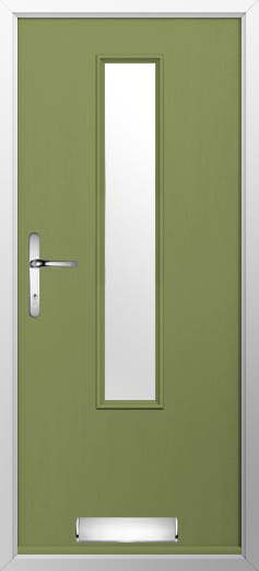 Monza Glazed Solidor Composite Door in Forest Green