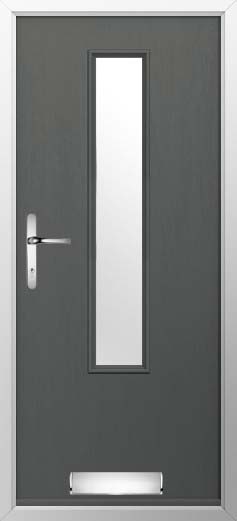 Monza Glazed Solidor Composite Door in Granite Grey