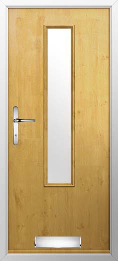 Monza Glazed Solidor Composite Door in Irish Oak