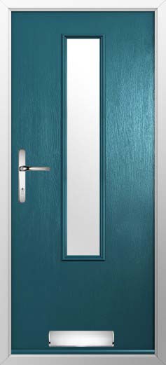 Monza Glazed Solidor Composite Door in Peacock Blue