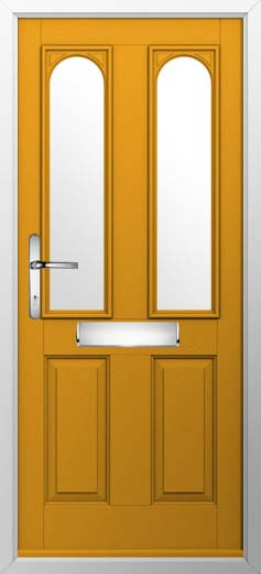 Nottingham 2 Glazed Solidor Composite Door in Amber Gold