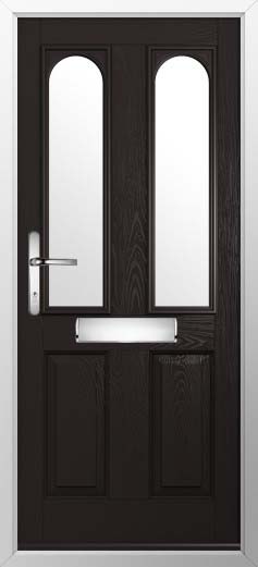 Nottingham 2 Glazed Solidor Composite Door in Black Brown