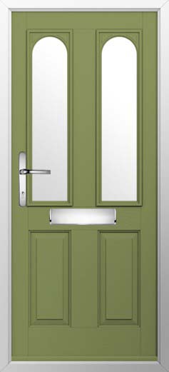 Nottingham 2 Glazed Solidor Composite Door in Forest Green