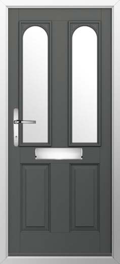 Nottingham 2 Glazed Solidor Composite Door in Granite Grey