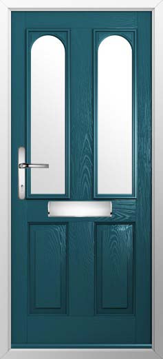 Nottingham 2 Glazed Solidor Composite Door in Peacock Blue
