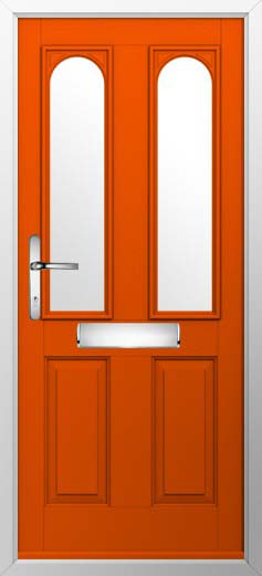 Nottingham 2 Glazed Solidor Composite Door in Tangerine