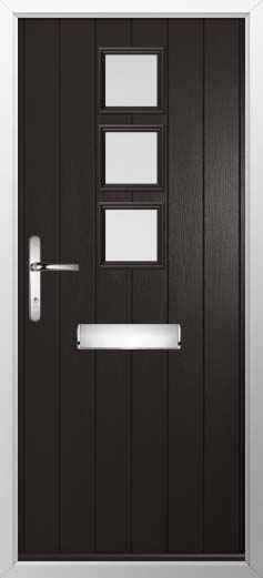 Naples Glazed Solidor Composite Door in Black Brown
