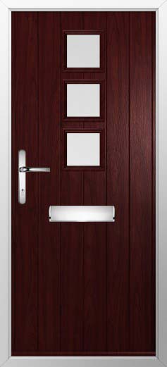 Naples Glazed Solidor Composite Door in Rosewood