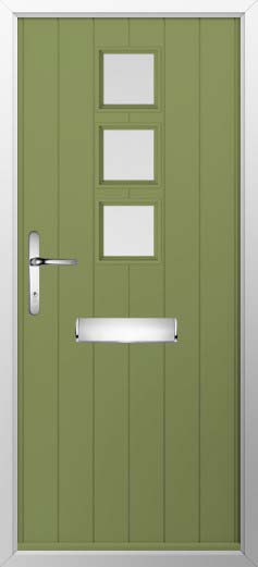 Naples Glazed Solidor Composite Door in Forest Green
