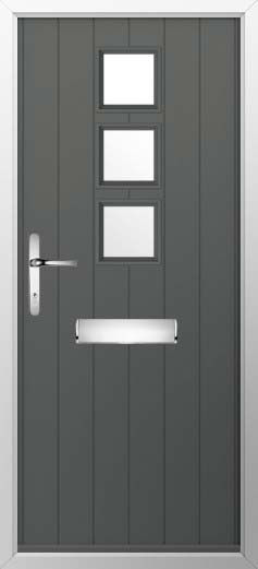 Naples Glazed Solidor Composite Door in Granite Grey