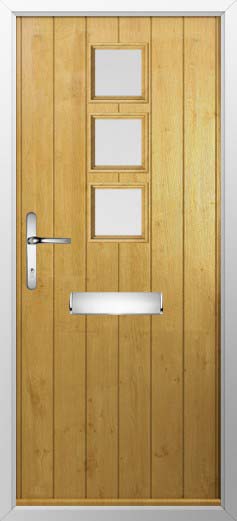 Naples Glazed Solidor Composite Door in Irish Oak