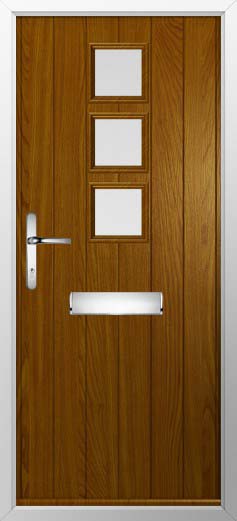 Naples Glazed Solidor Composite Door in Oak