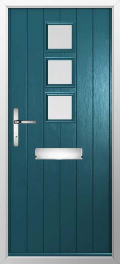 Naples Glazed Solidor Composite Door in Peacock Blue