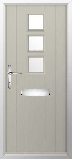 Naples Glazed Solidor Composite Door in Pebble Grey