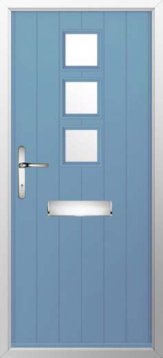 Naples Glazed Solidor Composite Door in Pottery Blue