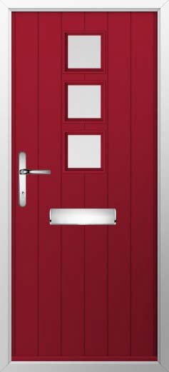 Naples Glazed Solidor Composite Door in Ruby Red