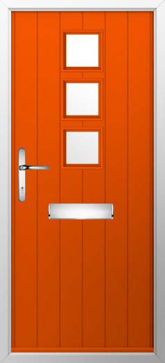 Naples Glazed Solidor Composite Door in Tangerine