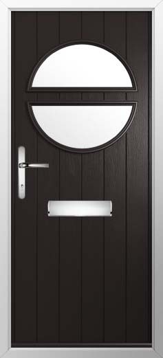 Pisa Glazed Solidor Composite Door in Black Brown