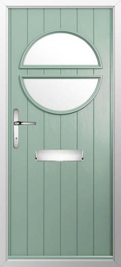Pisa Glazed Solidor Composite Door in Chartwell Green