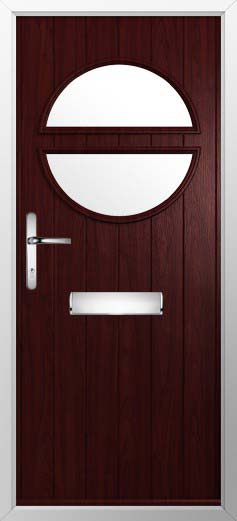 Pisa Glazed Solidor Composite Door in Rosewood