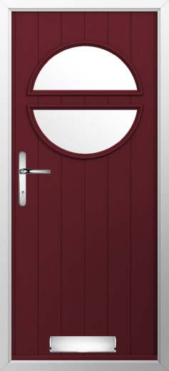 Pisa Glazed Solidor Composite Door in Deep Merlot
