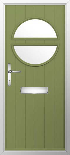 Pisa Glazed Solidor Composite Door in Forest Green