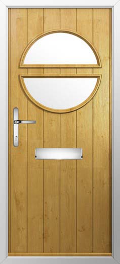 Pisa Glazed Solidor Composite Door in Irish Oak