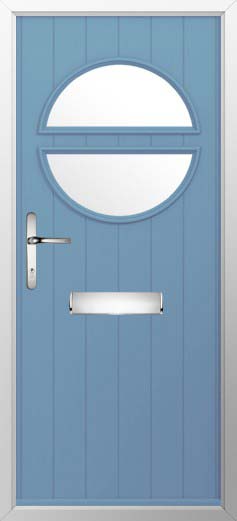 Pisa Glazed Solidor Composite Door in Pottery Blue