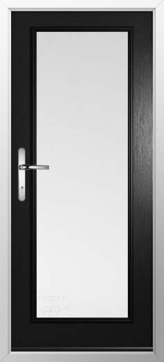 Palermo Full Glazed Solidor Composite Door in Black
