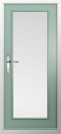 Palermo Full Glazed Solidor Composite Door in Chartwell Green