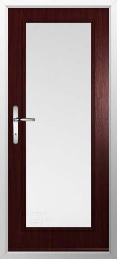 Palermo Full Glazed Solidor Composite Door in Rosewood