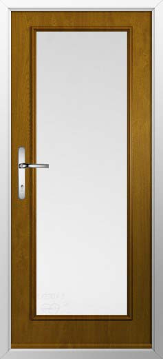 Palermo Full Glazed Solidor Composite Door in Oak