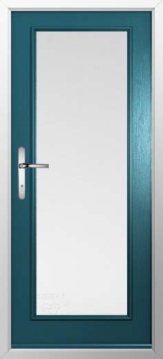 Palermo Full Glazed Solidor Composite Door in Peacock Blue