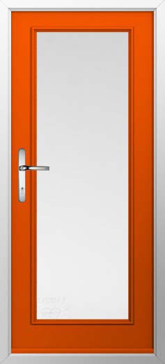 Palermo Full Glazed Solidor Composite Door in Tangerine