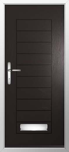 Palermo Solid Solidor Composite Door in Black Brown