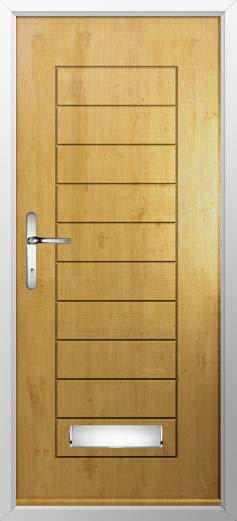 Palermo Solid Solidor Composite Door in Irish Oak