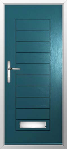 Palermo Solid Solidor Composite Door in Peacock Blue