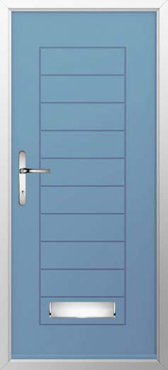Palermo Solid Solidor Composite Door in Pottery Blue