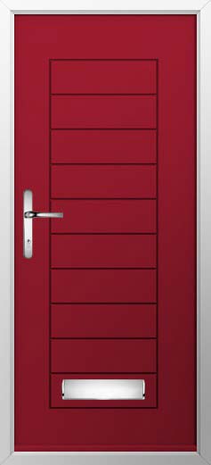 Palermo Solid Solidor Composite Door in Ruby Red