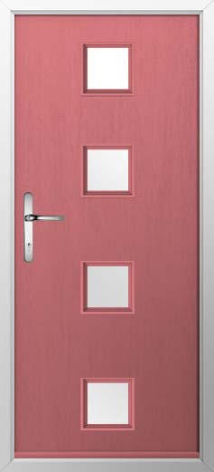 Parma Glazed Solidor Composite Door in Antique Rose