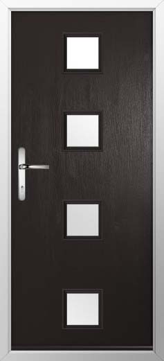 Parma Glazed Solidor Composite Door in Black Brown