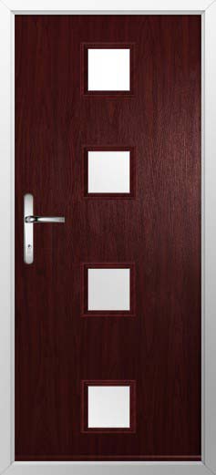 Parma Glazed Solidor Composite Door in Rosewood