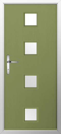 Parma Glazed Solidor Composite Door in Forest Green